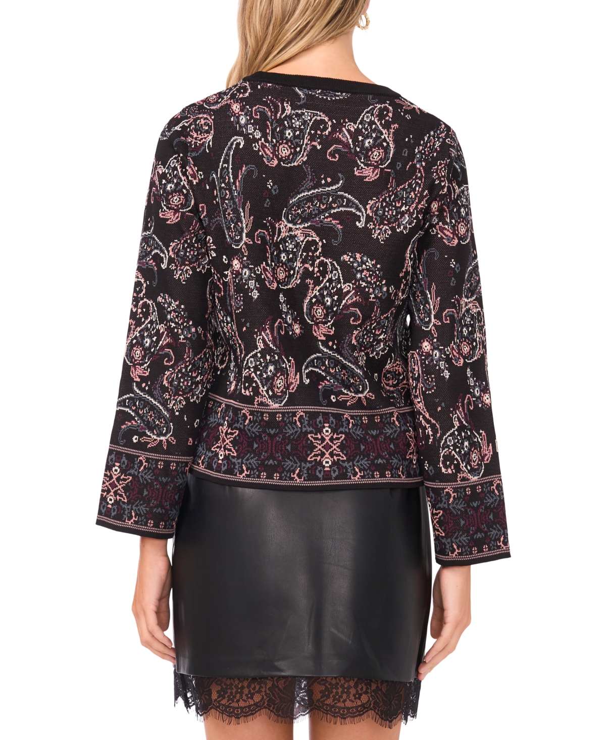Vince Camuto Women's Paisley Long Sleeves Sweater