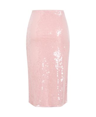 Plus Size Sequin Midi Skirt