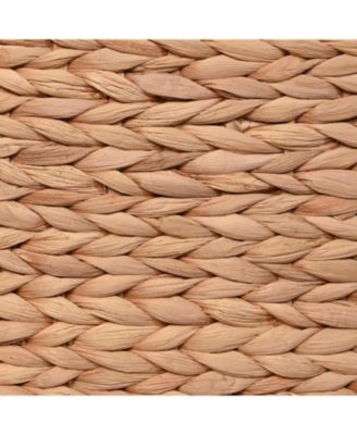 Sawyer 24" Classic Farmhouse Hand-Woven Hyacinth 2-Section Collapsible Laundry Hamper with Washable Liner