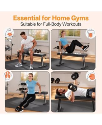 Flat Bench 1455LBS Weight Bench for Home Gym Workout Bench with Adjustable foot Caps Multipurpose Strength Training Bench Press for Full Body Workout