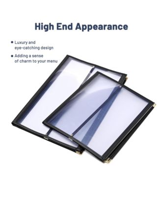 30 Pcs Menu Covers 8.5x11" 3 Page 6 View & 4.25x11" Half Page Wine List