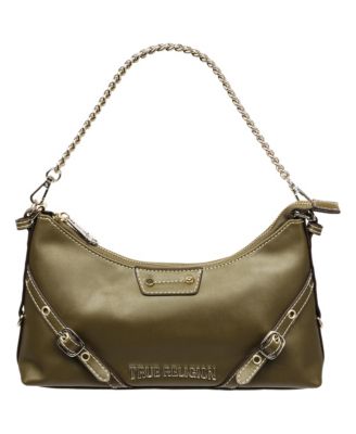 Smooth PU Belted Shoulder Bag
