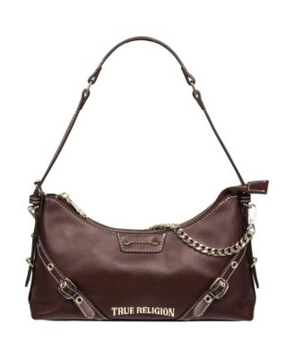 Smooth PU Belted Shoulder Bag