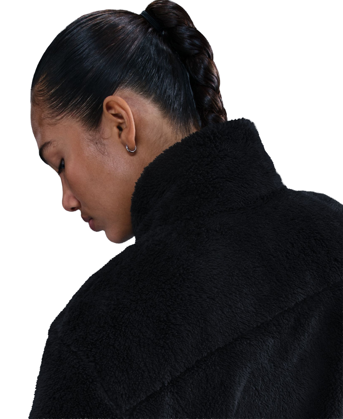 Nike Women's Essential Sherpa High-pile Fleece Jacket In Black