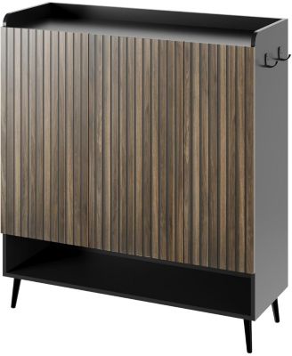 Shoe Cabinet with 3 Doors, 6-Tier Entryway Shoe Storage Cabinet with Adjustable Shelves,Shoes Rack Organizer for Hallway, Entryway, Living Room,Black