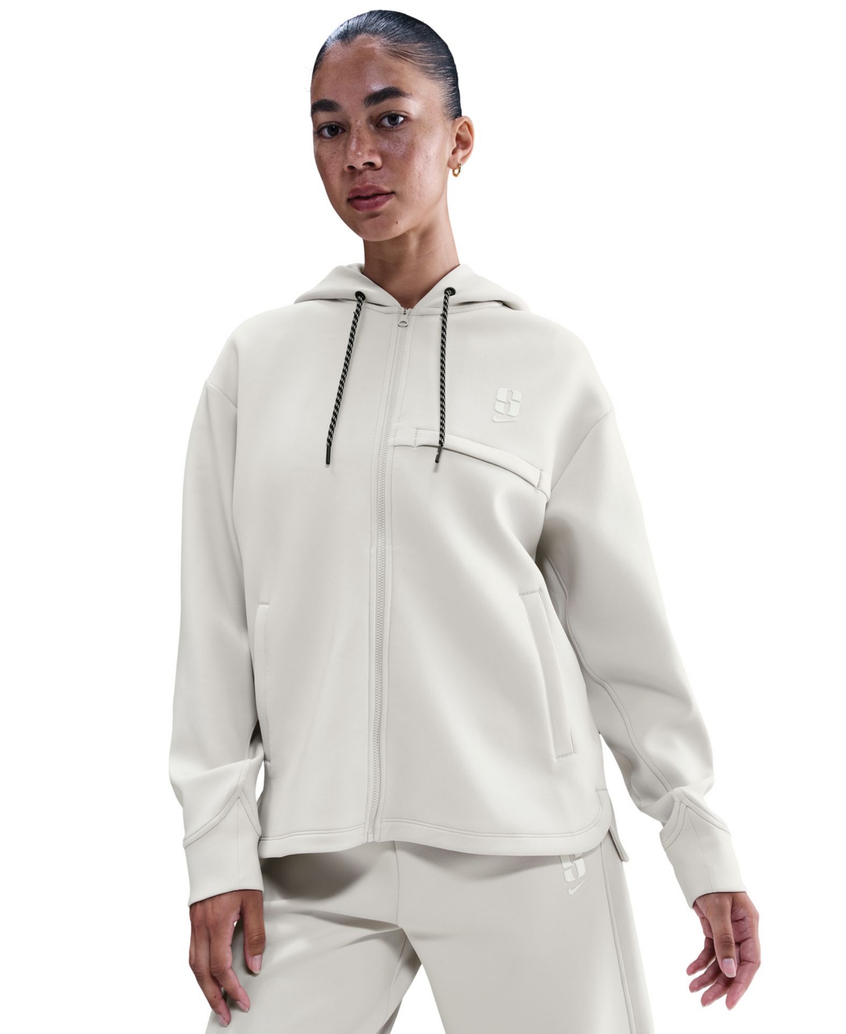 Nike Women's Sabrina Ionescu Full-zip Basketball Hoodie In Gray