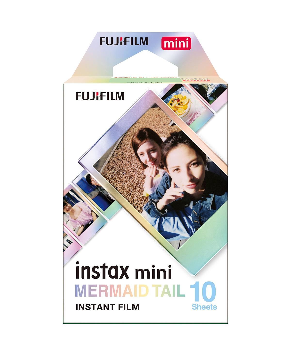 Fujifilm Instax Mini Mermaid Tail Film, 5-Packs of 10 Exposures + Slinger Photo Album for Instax Mini