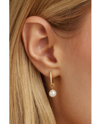 Perfectly Poised Pearl Hoops