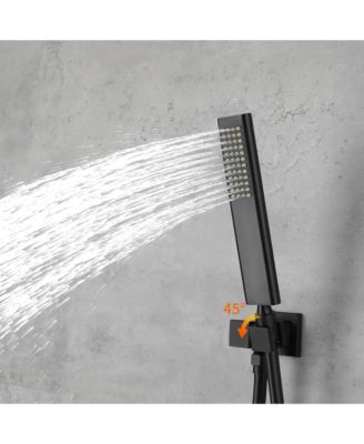Male NPT Matte Black Shower System, Shower Faucet Set for Bathroom Shower Fixtures with 12 Inch Rain Shower Head and Handheld