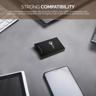 SF-M Series Tough 512GB UHS-II SDXC Memory Card, 2-Pack, Bundle with CFexpress Type-B and SD UHS-II Card Reader