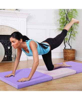 6 x 2 Ft Tri-Fold Gym Mat with Handles and Zippered Cover