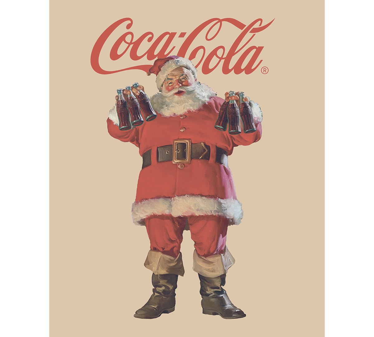 Hybrid Apparel Men's Coca Cola Santa Crewneck T-Shirt