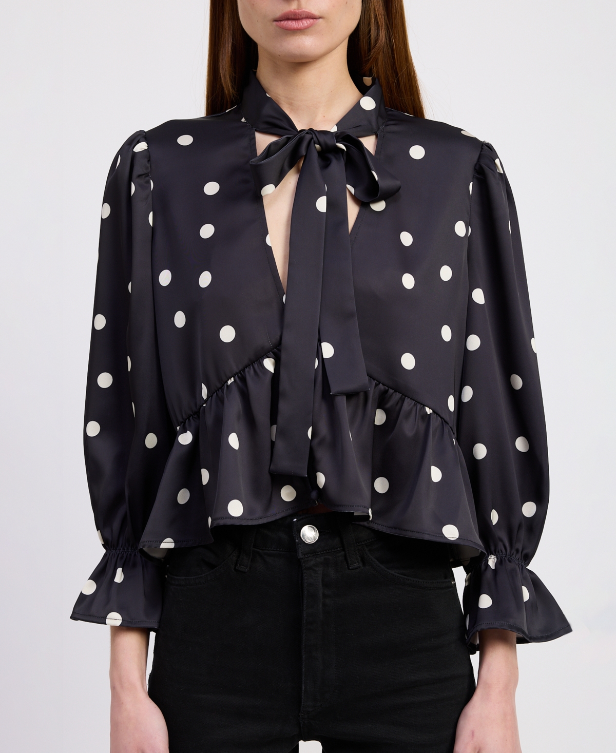 En Saison Women's Floretta Polka Dots Long sleeves Top
