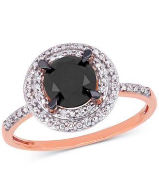 Black and White Diamond Double Halo Engagement Ring (1-5/8 ct. t.w.) in 14K White or Rose Gold