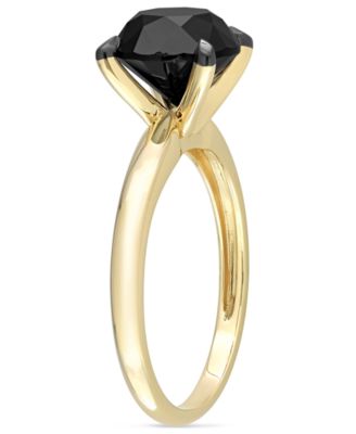 Black Diamond Solitaire Engagement Ring (3 ct. t.w.) in 14k Yellow Gold
