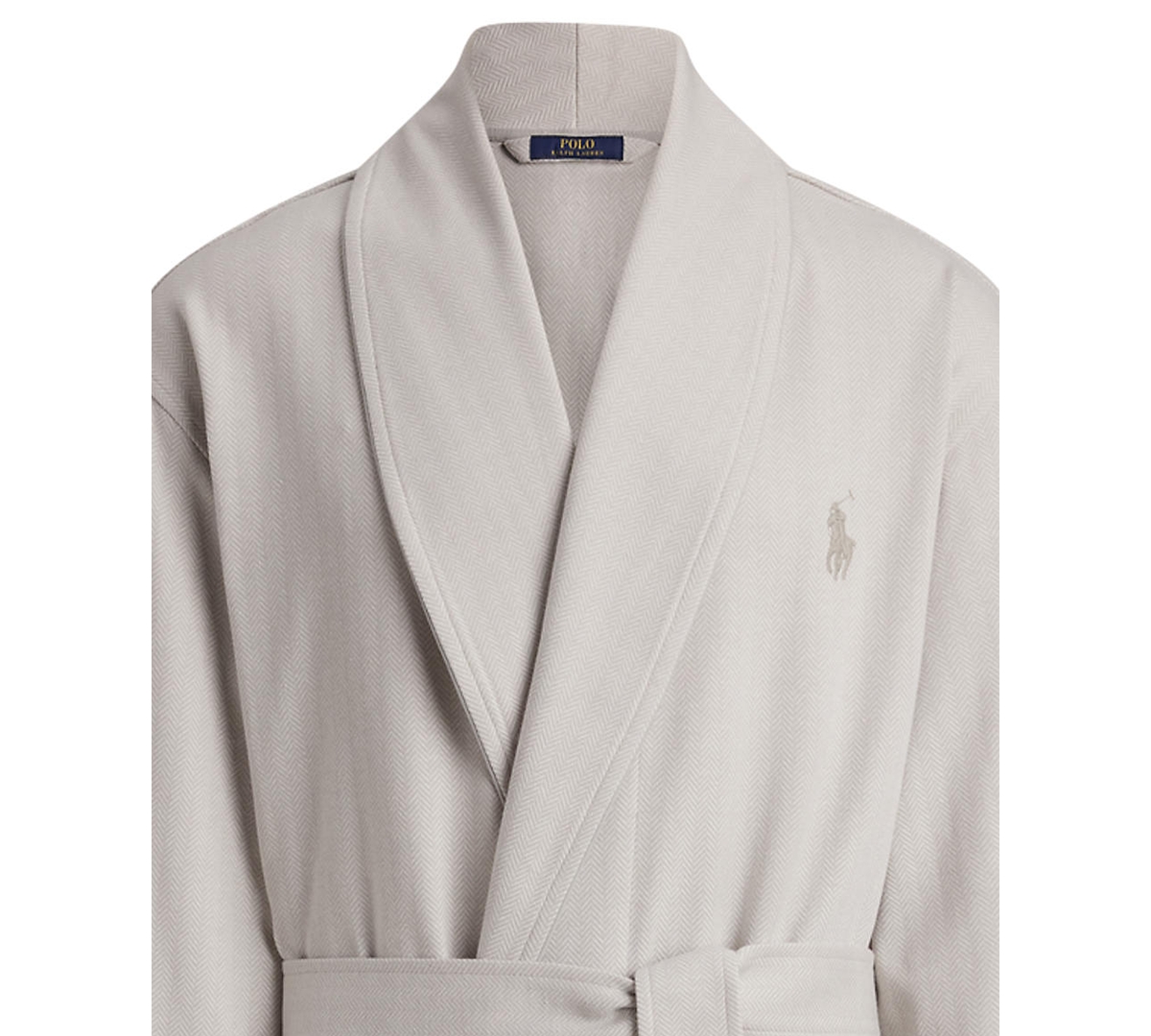 Polo Ralph Lauren Men's Jacquard-knit Herringbone Robe In Gray