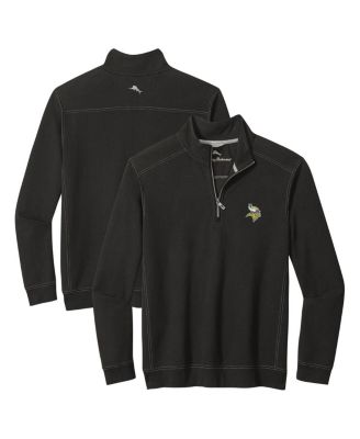Tommy Bahama - Men's Black Minnesota Vikings Big Tall Montego Bay Half-Zip Pullover