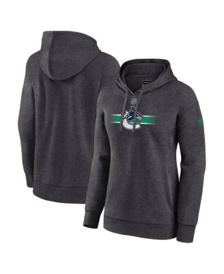 Fanatics - Women's Heather Charcoal Vancouver Canucks Authentic Pro Core Secondary Fleece Pullover Hoodie