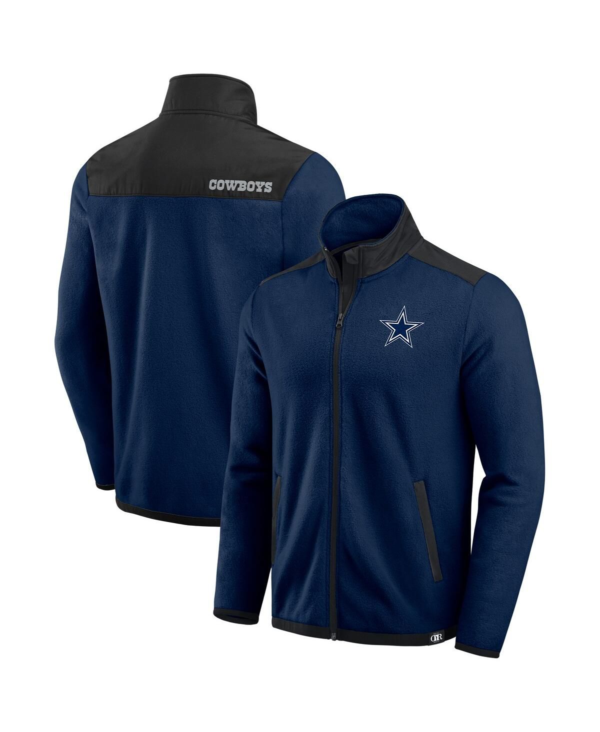 Мужская темно-синяя куртка Dallas Cowboys Color Block из полар-флиса на молнии от Darius Rucker из коллекции Darius Rucker