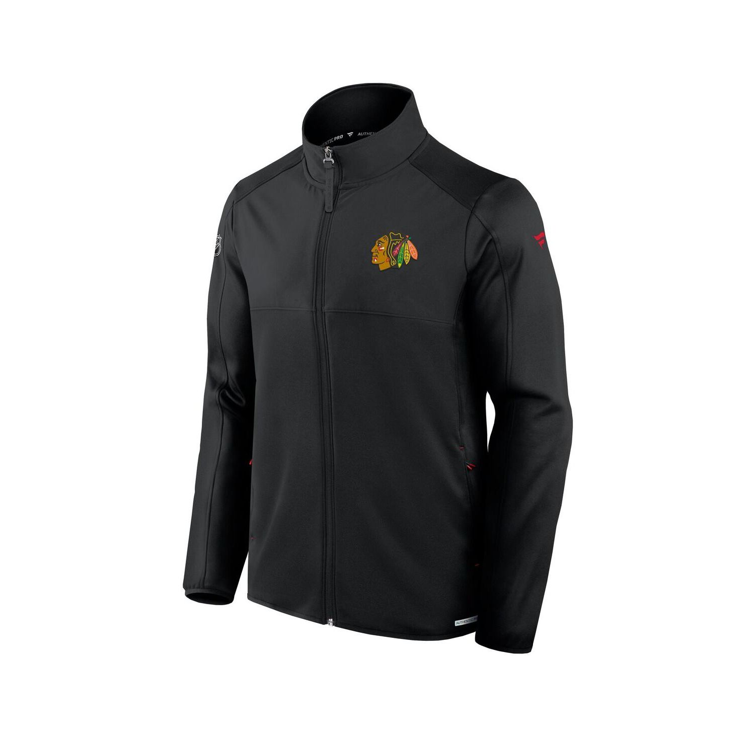 Men's Black Chicago Blackhawks Authentic Pro Rink Fleece Full-Zip Jacket