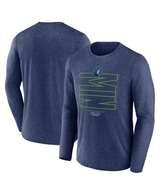 Fanatics - Men's Heather Navy Minnesota Timberwolves Game Point Long Sleeve T-Shirt