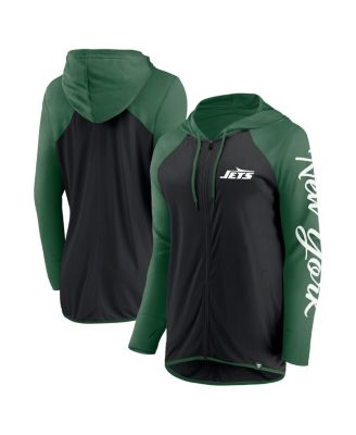 Fanatics - Women's Black/Green New York Jets Script Full-Zip Hoodie