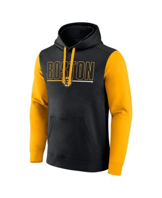Men's Black Boston Bruins Deliver Fleece Pullover Hoodie