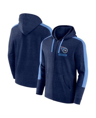 Fanatics - Men's Heather Navy Tennessee Titans Gains Full-Zip Hoodie