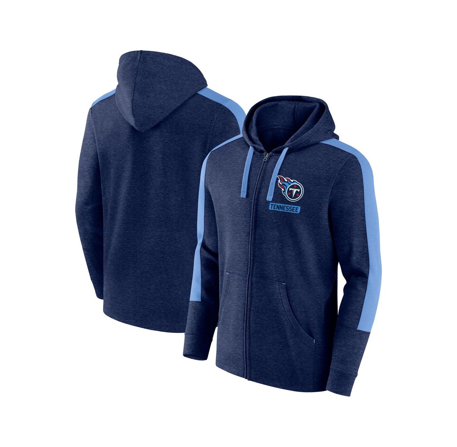 Men's Heather Navy Tennessee Titans Gains Full-Zip Hoodie