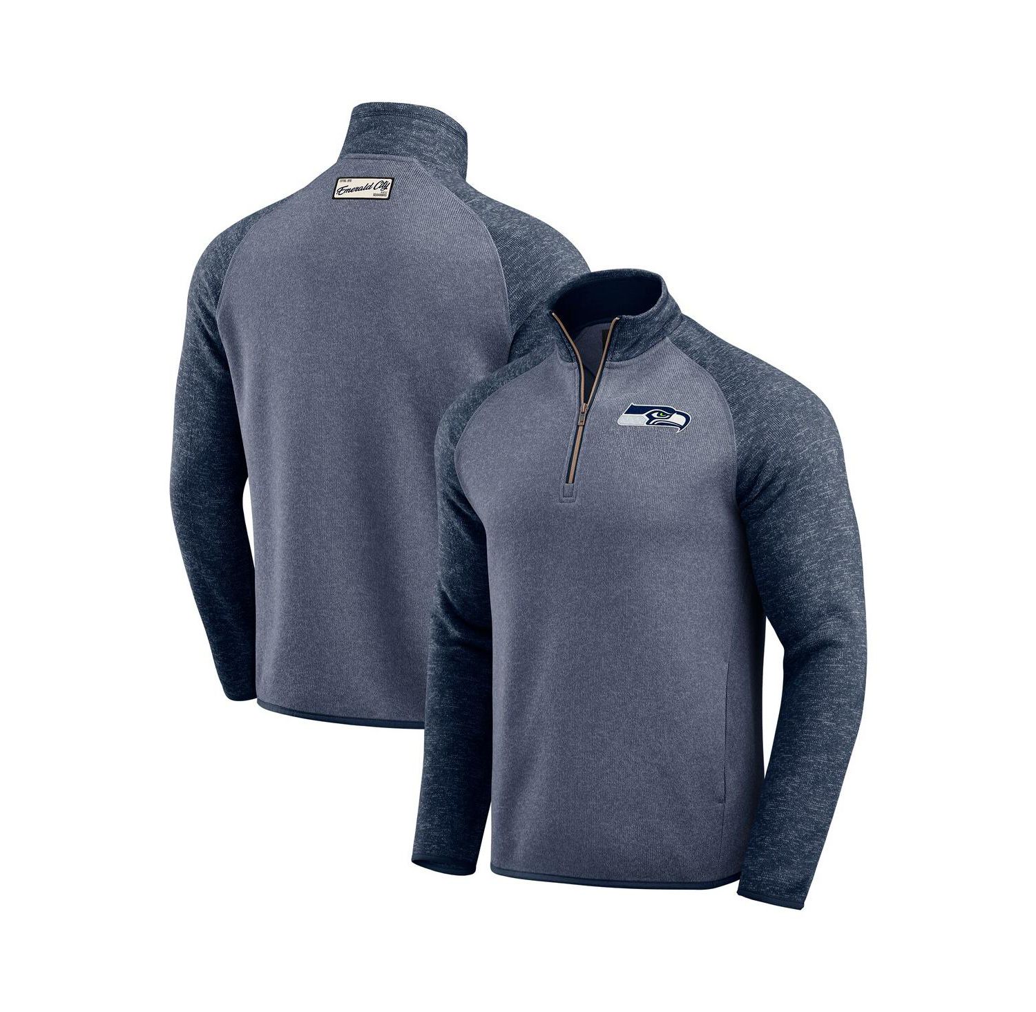 Darius Rucker Collection by Men's College Navy Seattle Seahawks Tonal Quarter-Zip Jacket