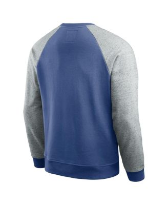 Darius Rucker Collection by Men's Royal/Heather Gray Seattle Seahawks Throwback Color Block Raglan Pullover Sweatshirt