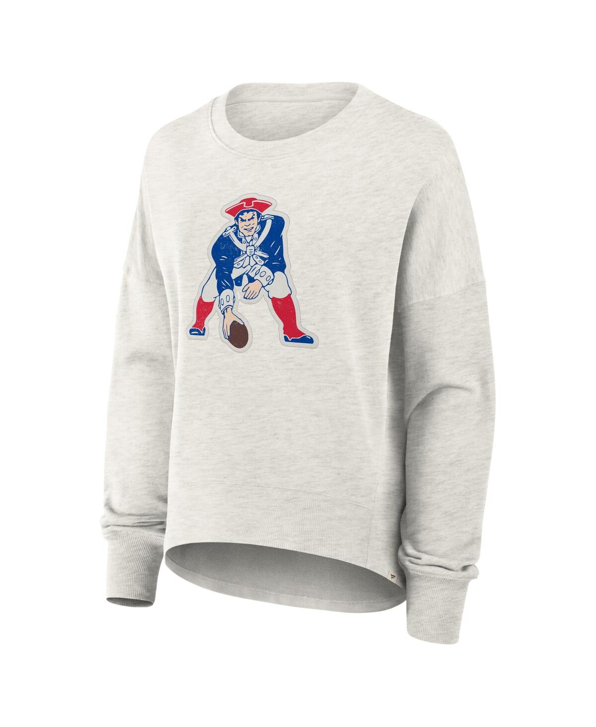 Fanatics Women's Heather Gray New England Patriots Oversized Hometown Pullover Sweatshirt