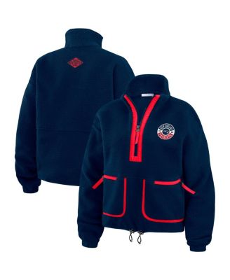 WEAR by Erin Andrews - Women's Navy New England Patriots Polar Fleece Half-Zip Jacket