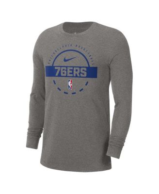 Men's Charcoal Philadelphia 76ers Authentic Long Sleeve Practice T-Shirt