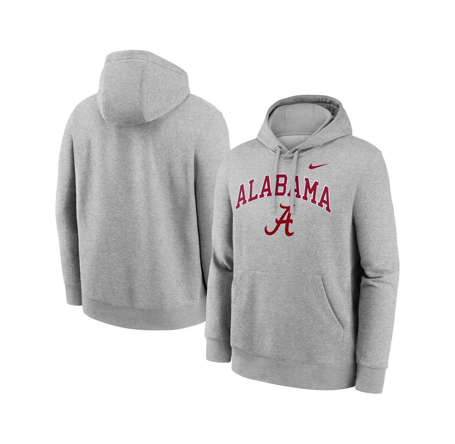 Men's Gray Alabama Crimson Tide Club Fleece Arch Pullover Hoodie