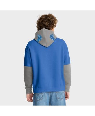 Men's Blue Detroit Lions Helmet Pullover Hoodie
