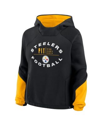 Women's Black Pittsburgh Steelers Oversized&nbsp;Redzone Bubble Screen Pullover Hoodie