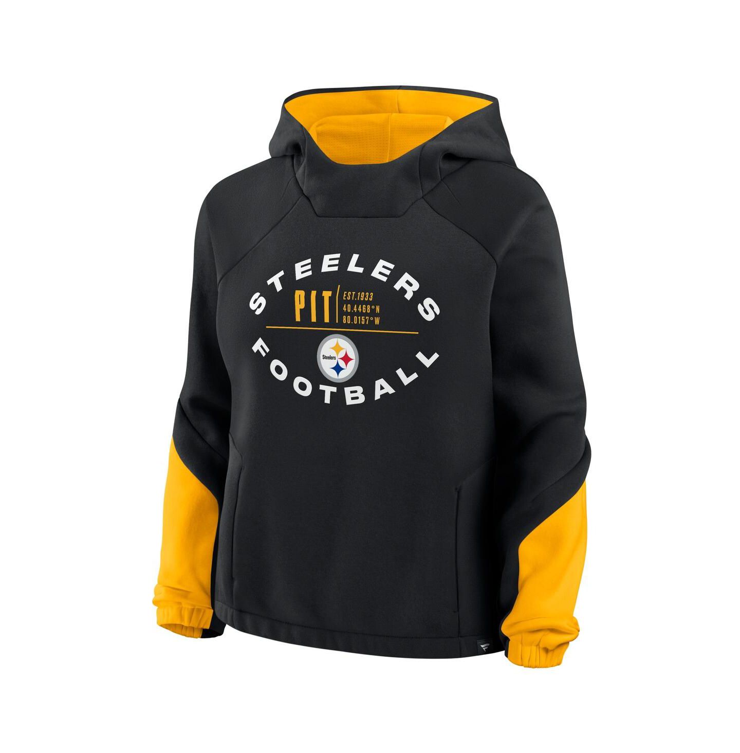 Женское худи Fanatics Black Pittsburgh Steelers Oversized Redzone Bubble Screen Pullover — фото 2