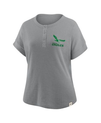 Women's Heather Gray Philadelphia Eagles Oversized&nbsp;Hometown Premium Henley Shirt
