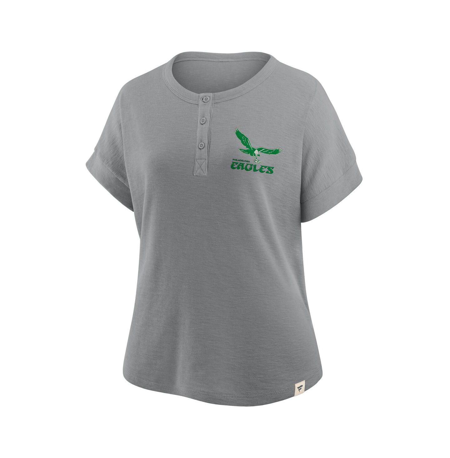 Женская рубашка Fanatics Heather Gray Philadelphia Eagles Oversized Hometown Premium Henley — фото 4