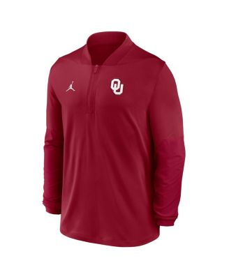 Men's Crimson Oklahoma Sooners Sideline Dri-FIT Half-Zip Pullover Hoodie