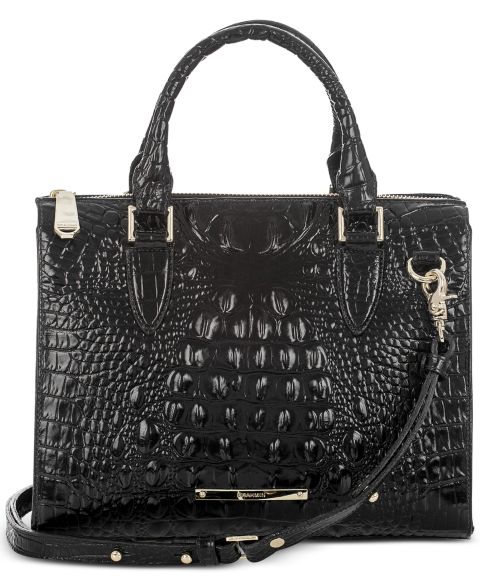 Женская сумка Brahmin Anywhere Convertible Melbourne Embossed Small Leather Satchel, цвет: Чёрный