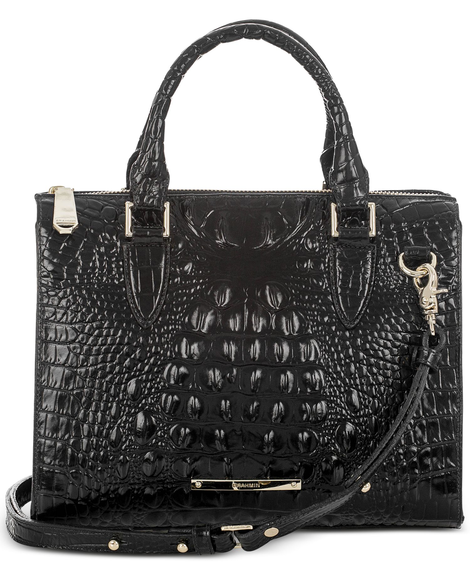 Anywhere Convertible Melbourne Embossed Small Leather Satchel Bag