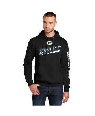 Starter - Men's Black Green Bay Packers Wordmark Logo Pullover Hoodie