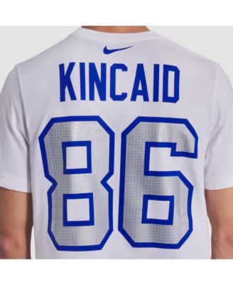 Men's Dalton Kincaid White Buffalo Bills 2025 Rivalries Collection Player Name Number T-Shirt