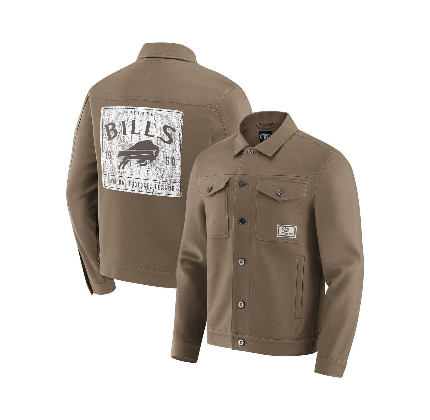 Darius Rucker Collection by x NFL Men's Tan Buffalo Bills Trucker Full-Button Jacket