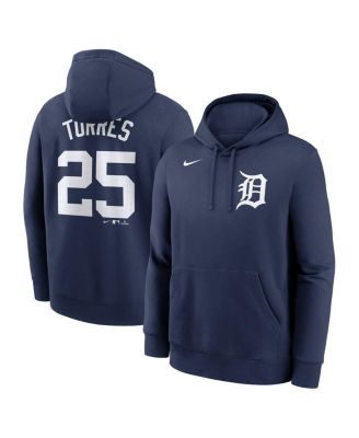 Nike - Men's Gleyber Torres Navy Detroit Tigers Player Name Number Club Fleece Pullover Hoodie