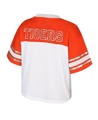 Women's White Clemson Tigers Treasure Cropped Football Jersey