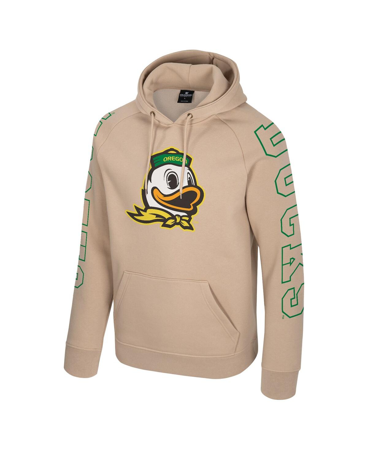Colosseum Men's Tan Oregon Ducks Big Break Raglan Hoodie In Neutral