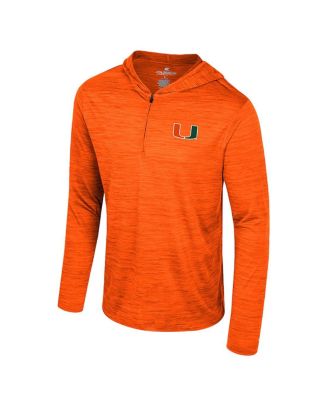 Men's Orange Miami Hurricanes Always Sunny Lightweight Quarter-Zip Hoodie